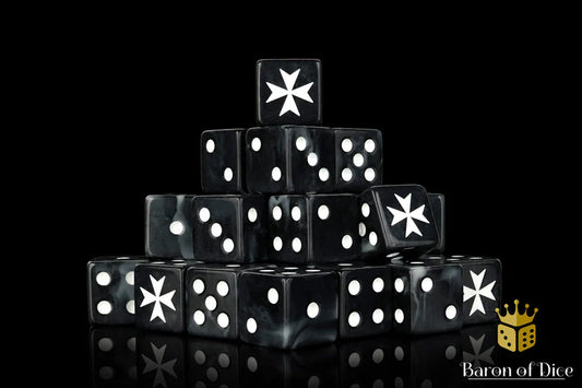 Baron of Dice: Knight Templars, Black - D6 (25) RRP$89.99