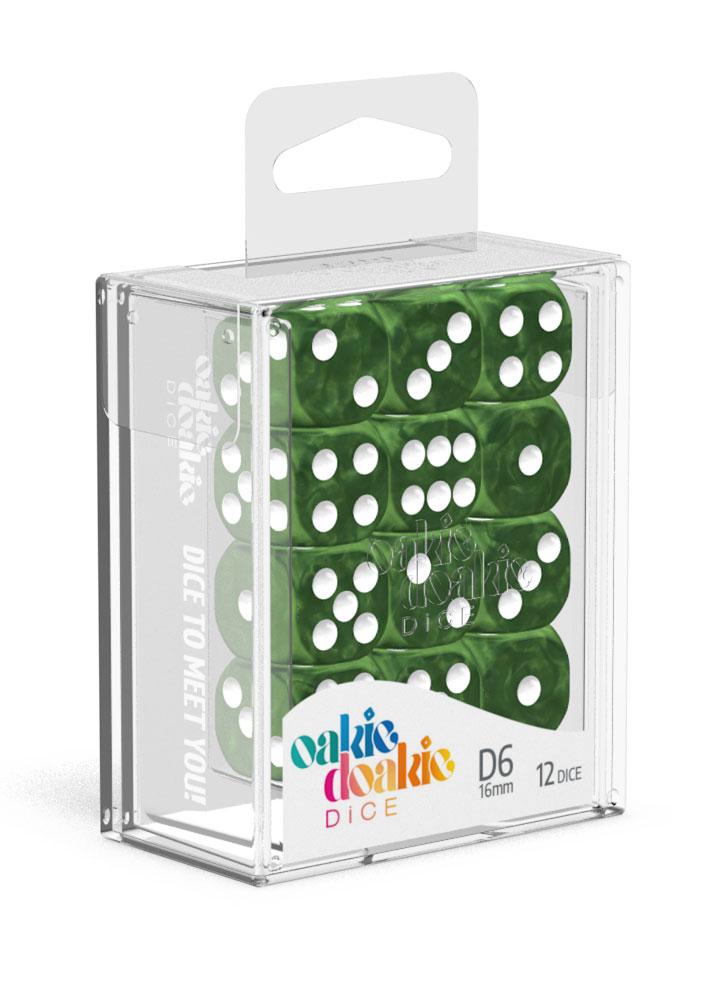 Oakie Doakie Dice - Marble D6 16mm (12) RRP$19.99
