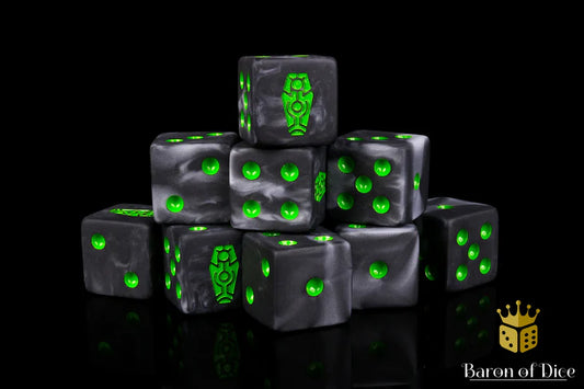 Baron of Dice: Day of the Dead, Green Coffin - D6 (25) RRP$89.99