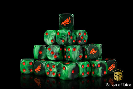 Baron of Dice: Drake, Green & Orange - D6 (25) RRP$89.99