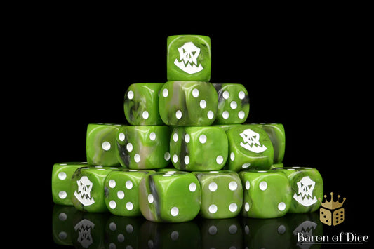 Baron of Dice: Orc, White - D6 (25) RRP$89.99