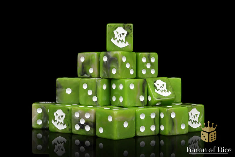 Baron of Dice: Orc, White - D6 (25) RRP$89.99