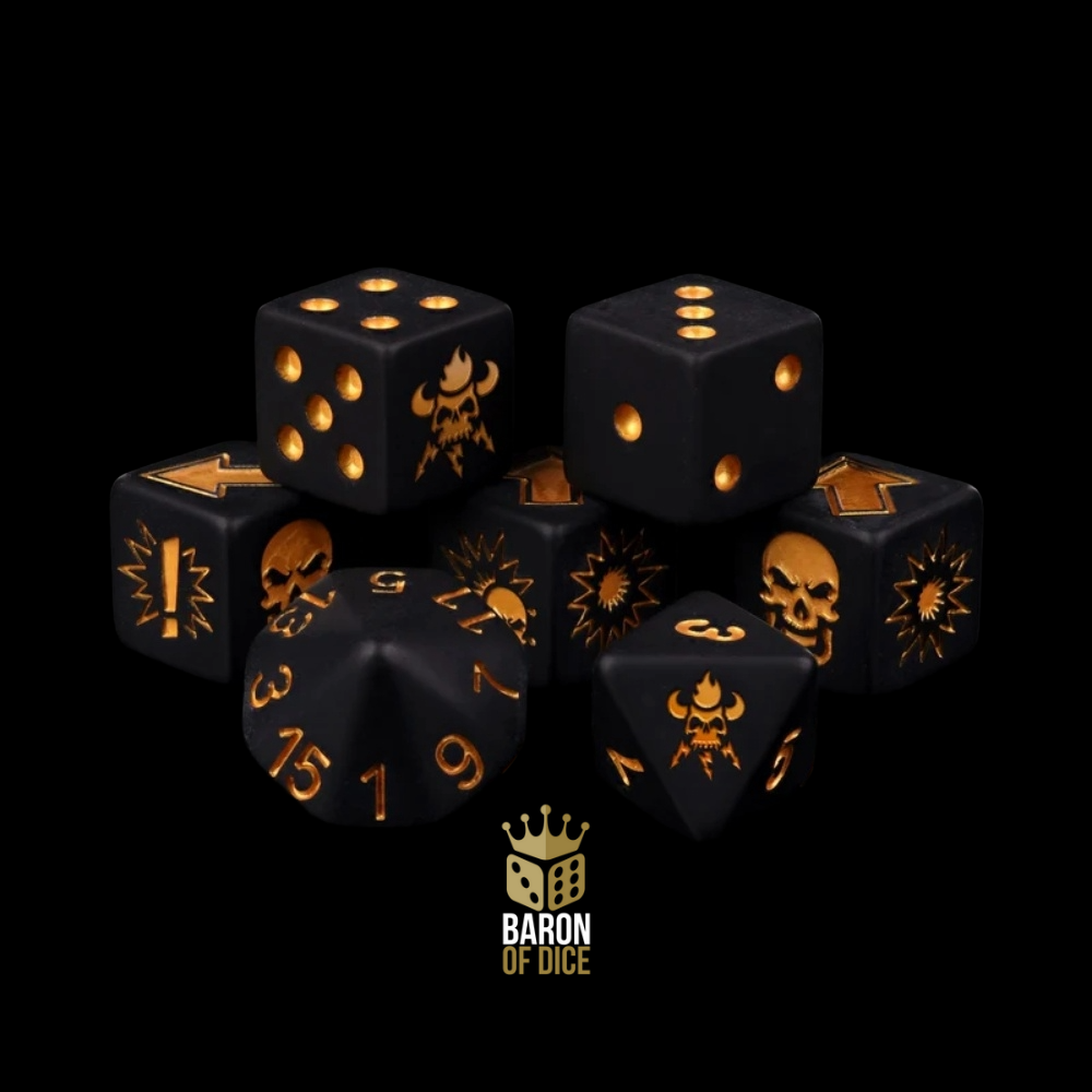Baron of Dice: Matte Black - Bloody Football (7) RRP$55