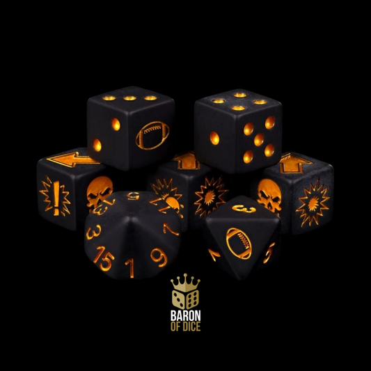 Baron of Dice: Matte Black - Bloody Football (7) RRP$55