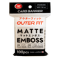 KMC: Full Sized Outer Fit Matte Emboss Sleeve 100ct RRP$25.99 -
