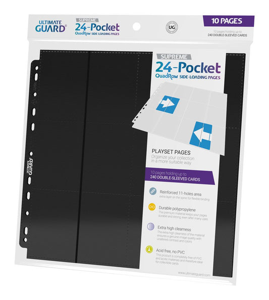 Ultimate Guard Side-Loading Pages - 24-Pocket QuadRow (10) RRP$16 -