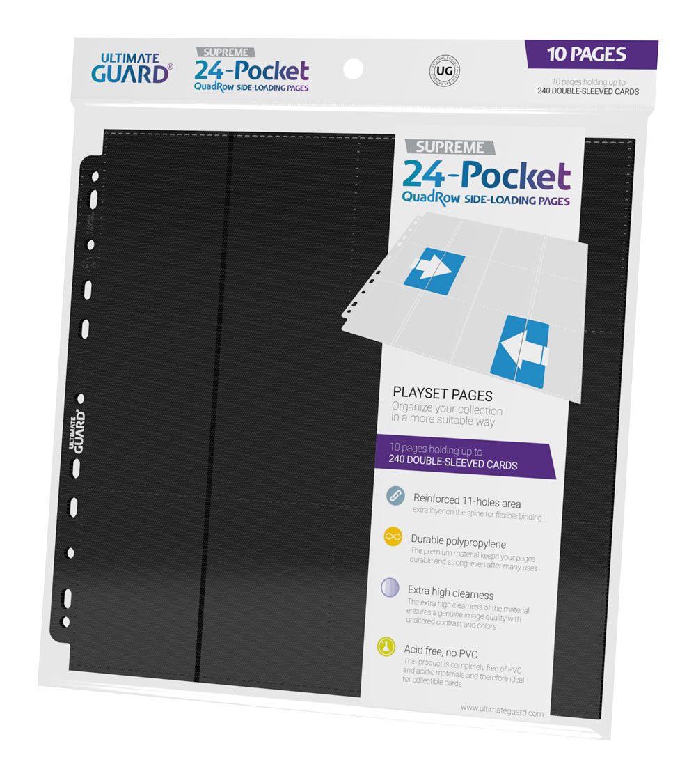 Ultimate Guard Side-Loading Pages - 24-Pocket QuadRow (10) RRP$16 -