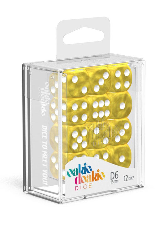 Oakie Doakie Dice - Marble D6 16mm (12) RRP$19.99