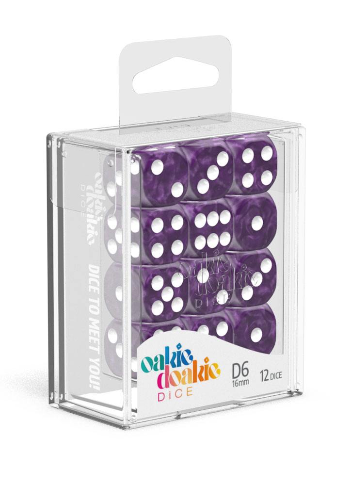 Oakie Doakie Dice - Marble D6 16mm (12) RRP$19.99