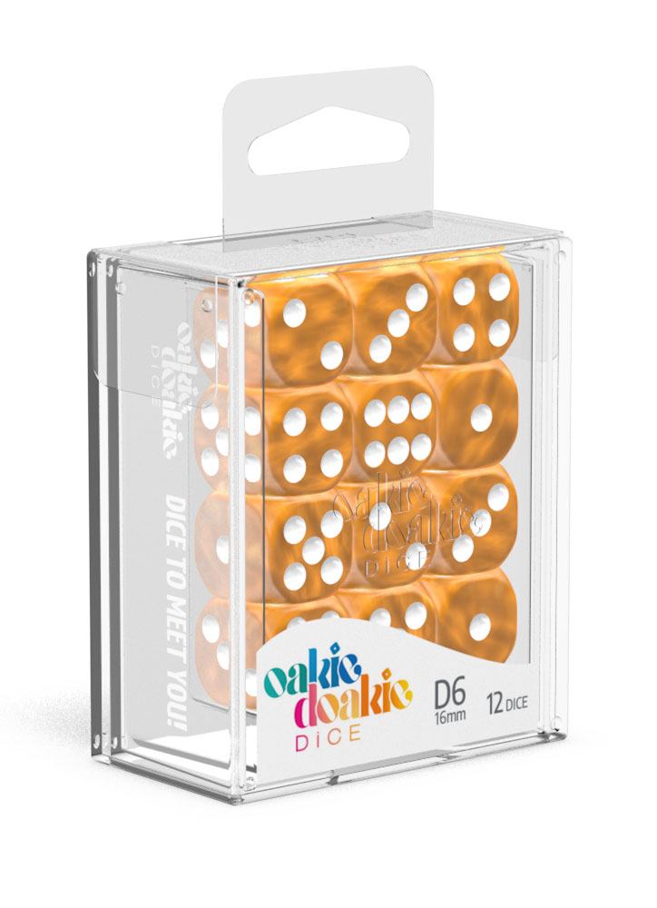 Oakie Doakie Dice - Marble D6 16mm (12) RRP$19.99