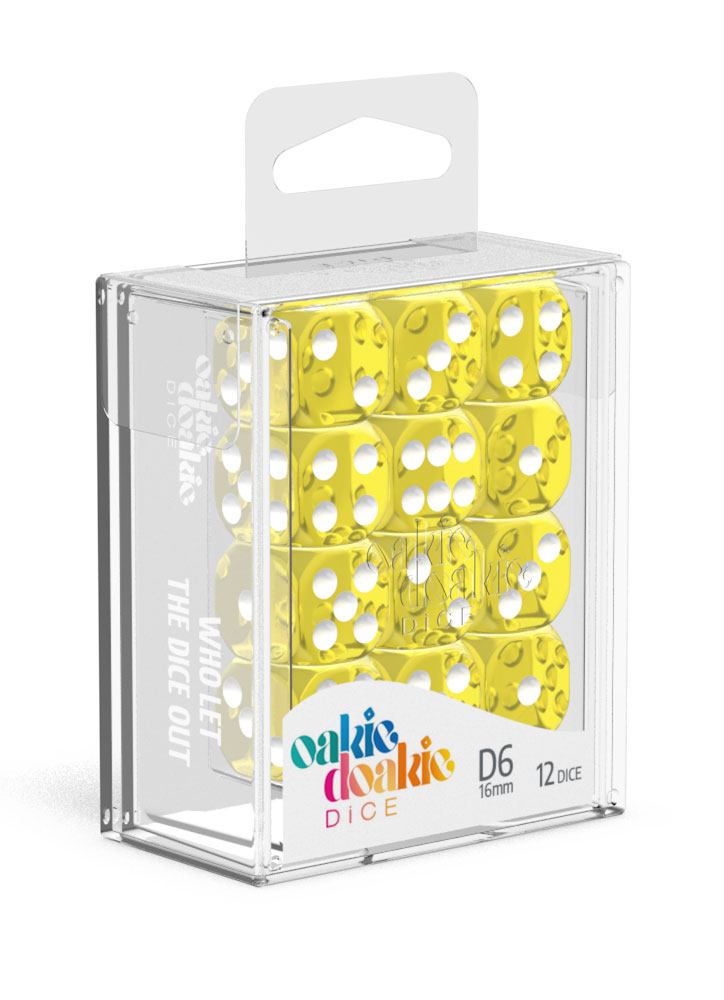 Oakie Doakie Dice - Translucent D6 16mm (12) RRP$11.99