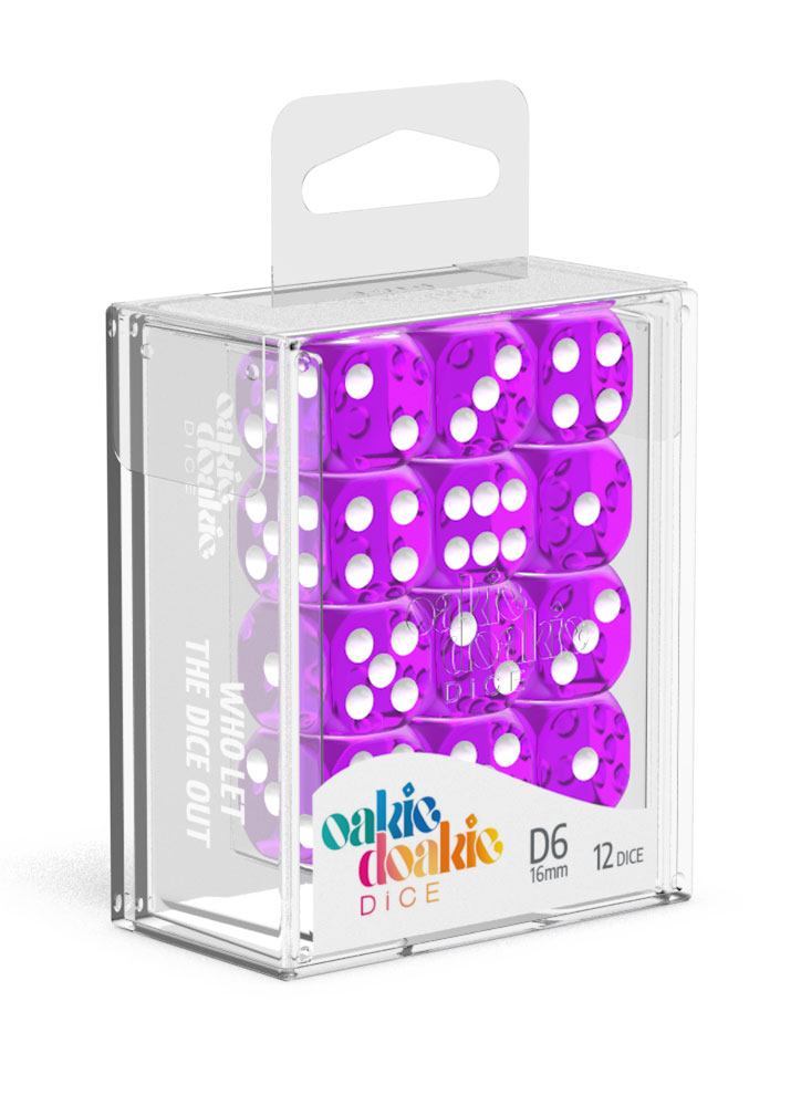 Oakie Doakie Dice - Translucent D6 16mm (12) RRP$11.99